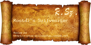 Rostás Szilveszter névjegykártya