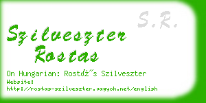 szilveszter rostas business card